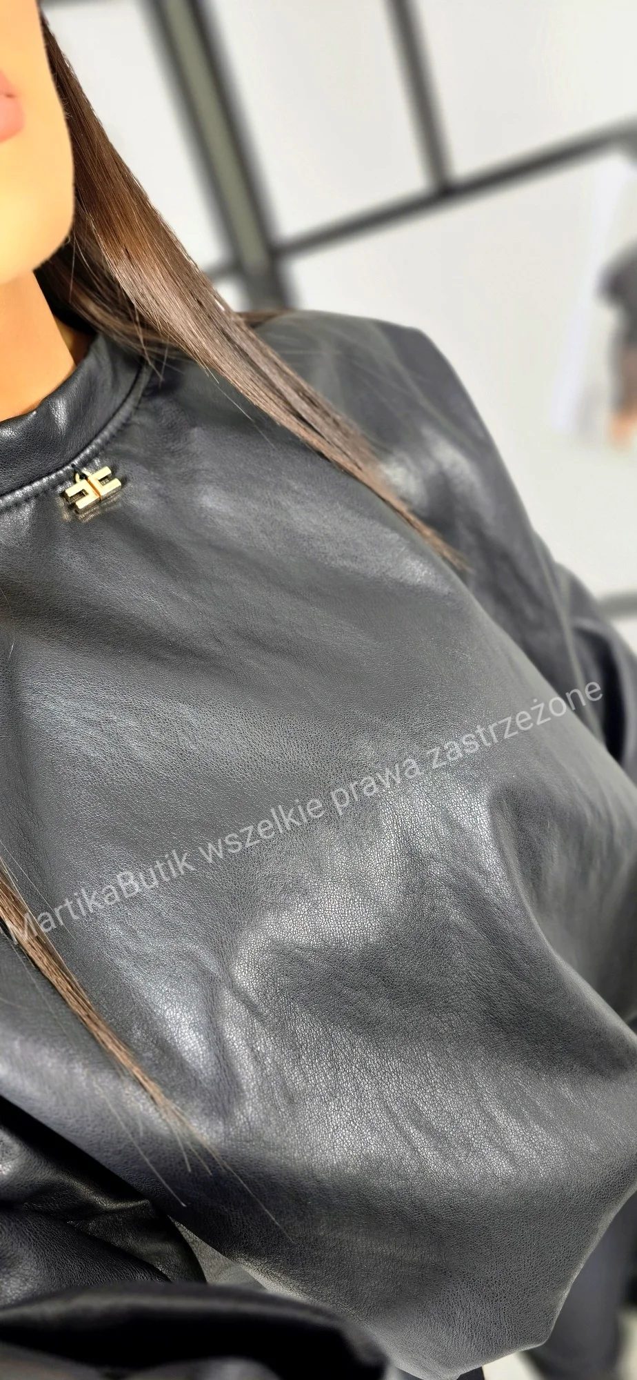 Bluza skórzana czarna LAVESTINO