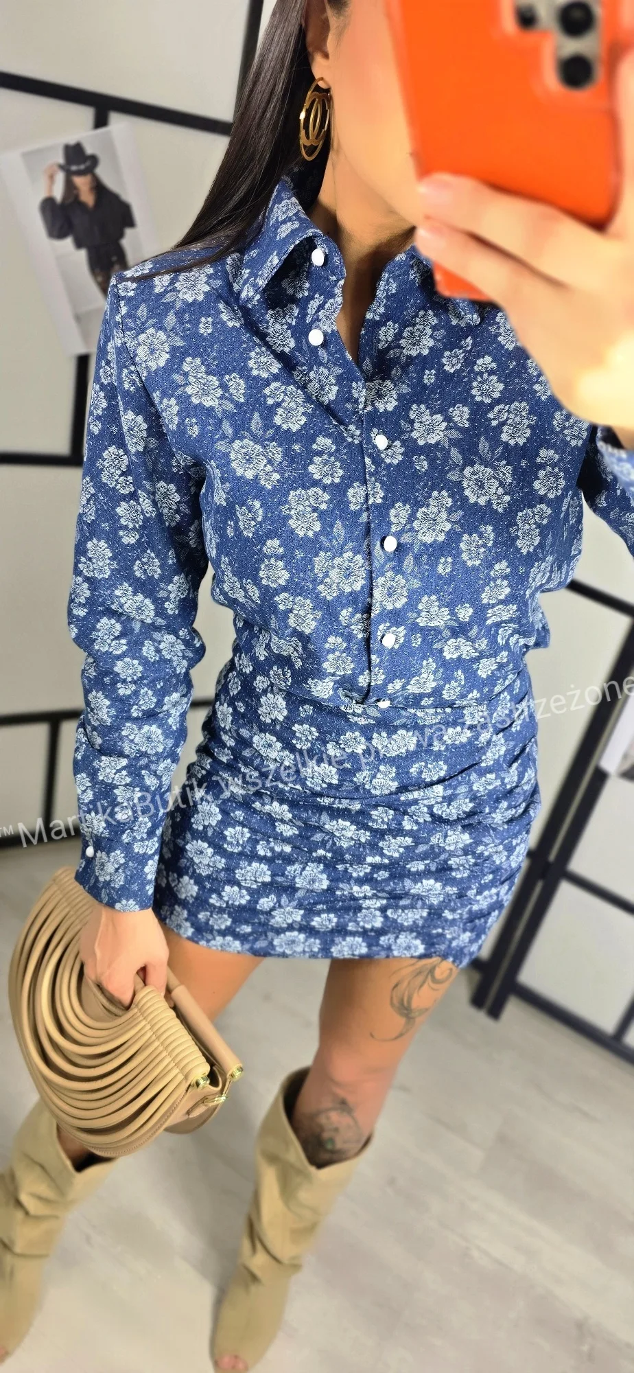Jeansowy komplet Flowers LA MILLA