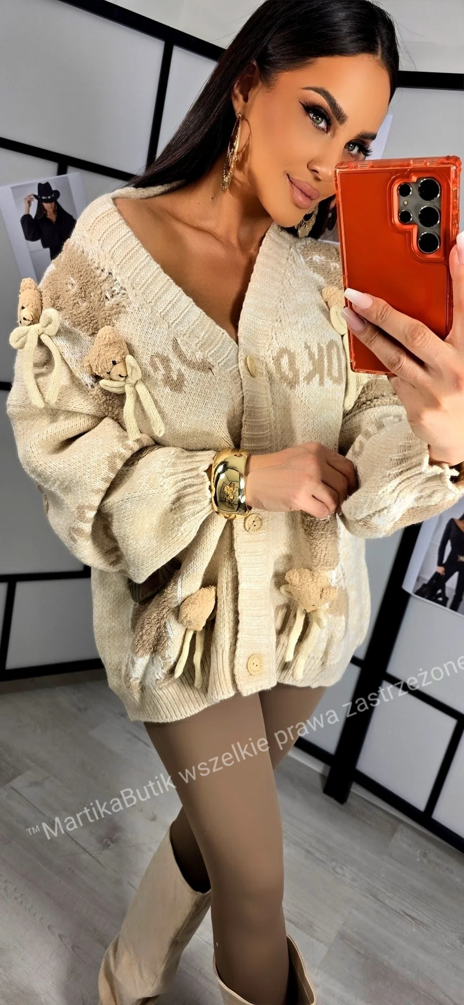 Kardigan TEDDY LOVE beżowy