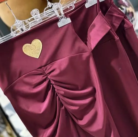 Legginsy dzwony bordo tył marszczony LA DIVA