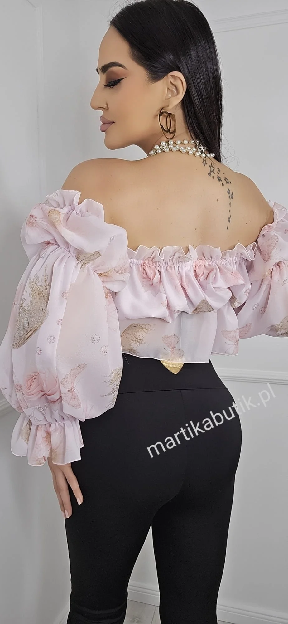 Legginsy dzwony czarne La Diva