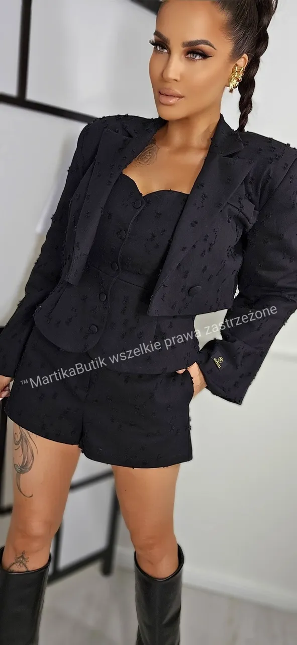Marynarka JEANS czarna M.TISSU