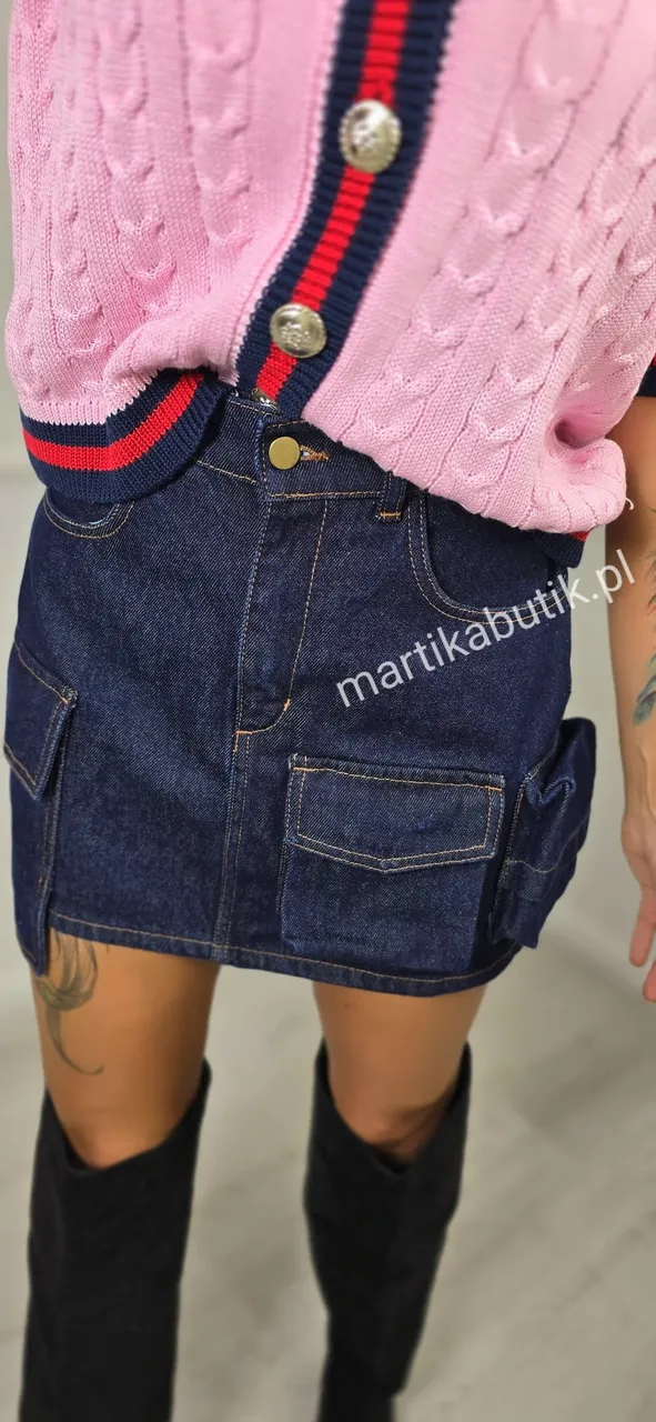 Spódnica mini jeansowa deep blue LA MILLA