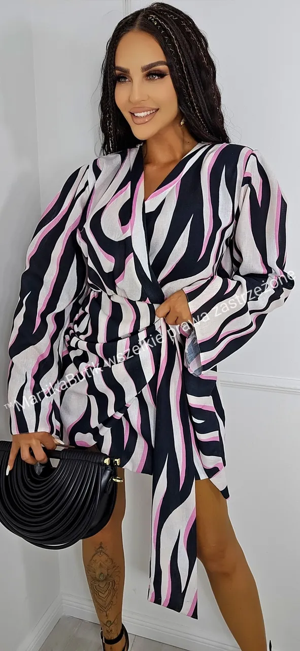 Sukienka Kimono zebra róż LA MILLA