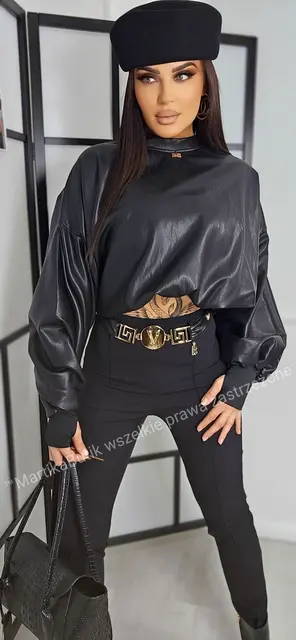 Bluza skórzana czarna LAVESTINO