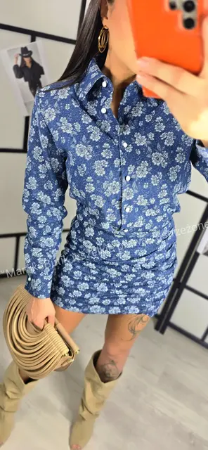 Jeansowy komplet Flowers LA MILLA