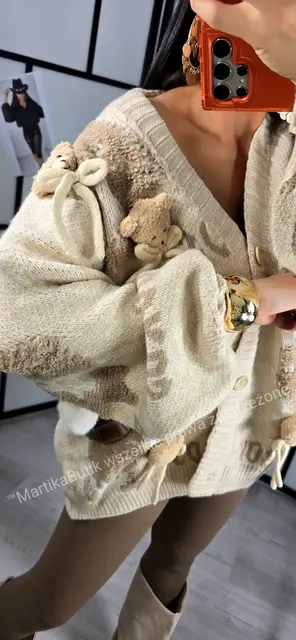 Kardigan TEDDY LOVE beżowy