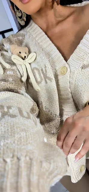 Kardigan TEDDY LOVE beżowy