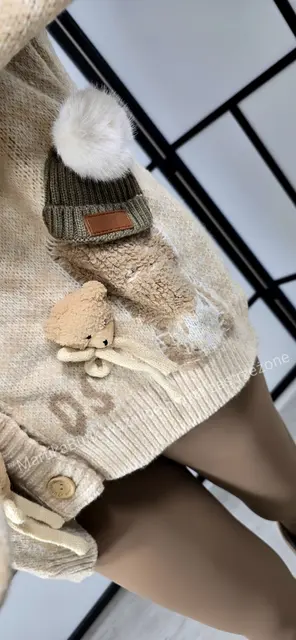Kardigan TEDDY LOVE beżowy