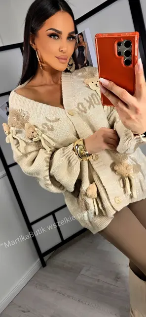 Kardigan TEDDY LOVE beżowy
