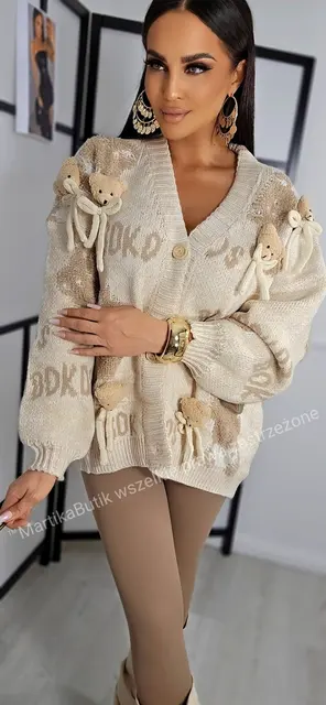 Kardigan TEDDY LOVE beżowy