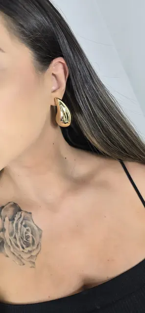 Kolczyki dmuchane krople gold