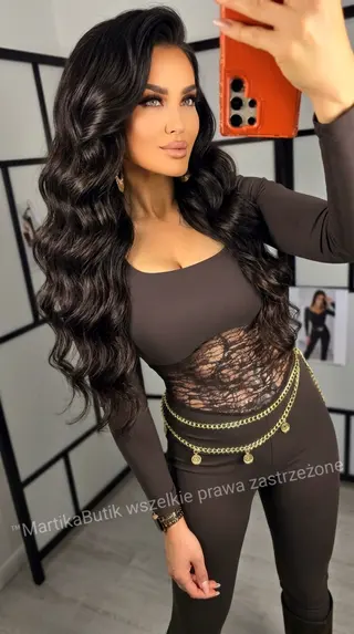 Kombinezon LACE czekoladowy