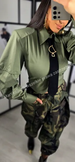 Koszula D'or z krawatem khaki