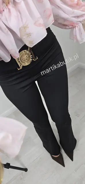 Legginsy dzwony czarne La Diva