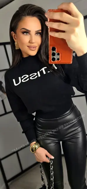 Sweter LOGO czarny M.TISSU