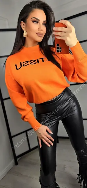 Sweter LOGO pomarańczowy M.TISSU